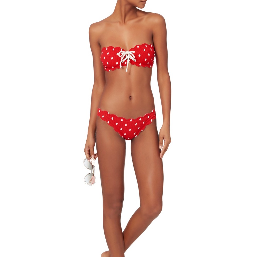 Marysia Antibes bikini bottom red white polka dot